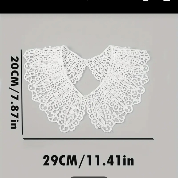 NWT Boho Elegant Lace Collar Pearl Details in White Dainty Retro - Picture 8 of 16